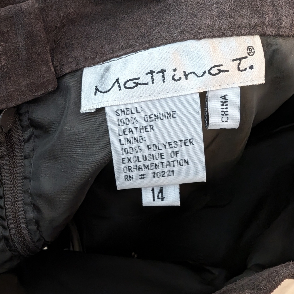 Leather Brown patchwork quilted crochet skirt 70'… - image 6